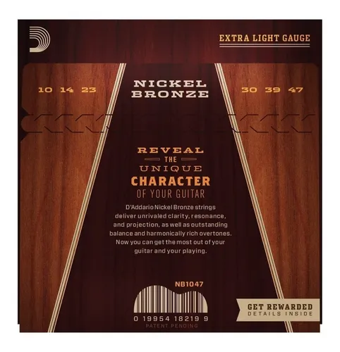 Juego De Cuerdas Guitarra Nickel Bronce Daddario Cal 10-47
